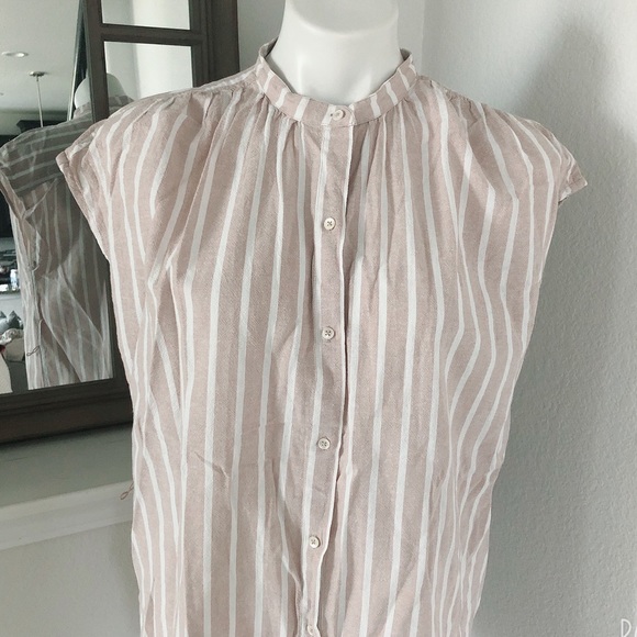 Lucky Brand Top Cotton Stripe Oversized Shirt Size L - Picture 2 of 9